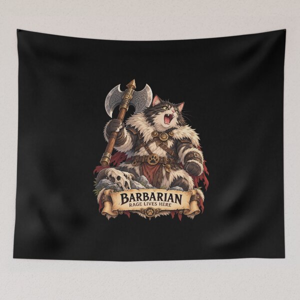 Item preview, Barbarian Cat – Rage Lives Here designed and sold by StudioSand.