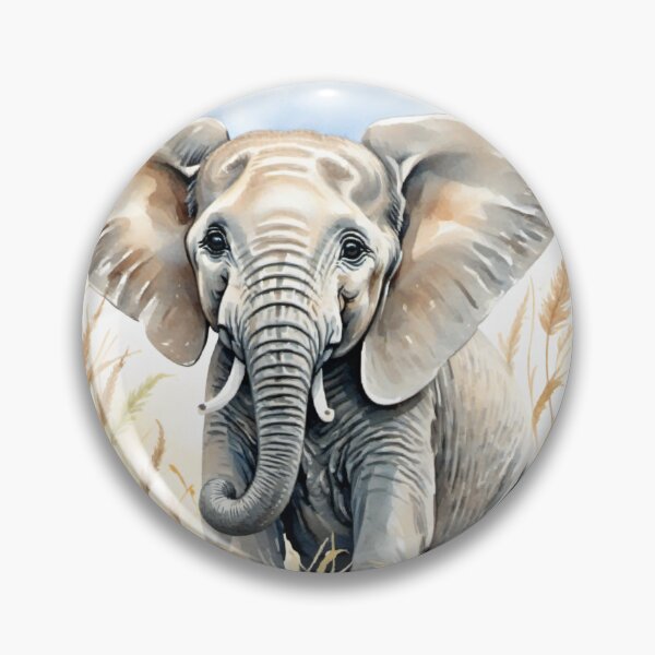 Item preview, Cute Watercolor Elephant Calf in Meadow Grass designed and sold by Hackl20.