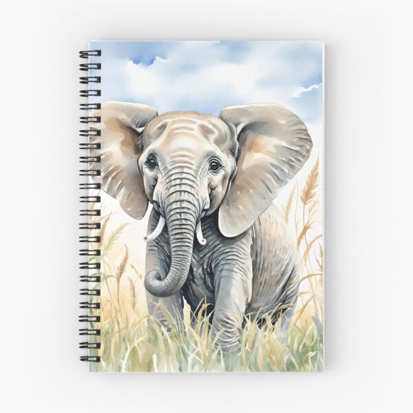 Item preview, Cute Watercolor Elephant Calf in Meadow Grass designed and sold by Hackl20.