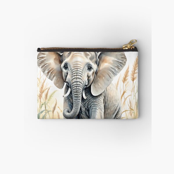 Item preview, Cute Watercolor Elephant Calf in Meadow Grass designed and sold by Hackl20.
