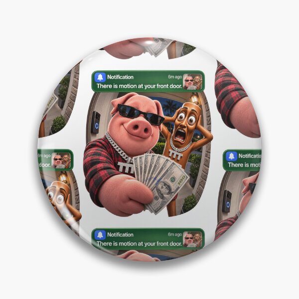 Item preview, Doorbell Motion Notification Funny Cash Pig Meme Fisheye Design designed and sold by Morbiusshop.