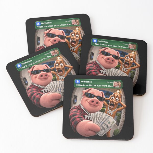 Item preview, Doorbell Motion Notification Funny Cash Pig Meme Fisheye Design designed and sold by Morbiusshop.