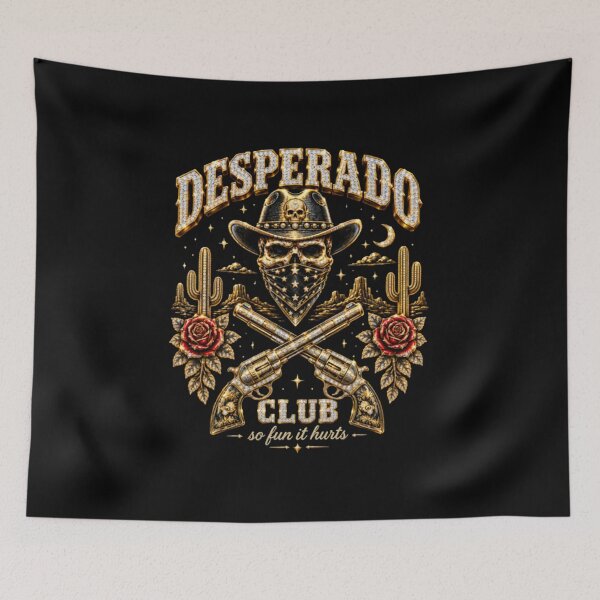 Item preview, Desperado Club Skull and Crossed Revolvers Vintage Western Outlaw designed and sold by HimeDracular.