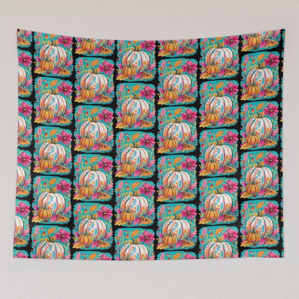 Item preview, Colorful Fall Pumpkin Floral Autumn Harvest Leaves Nature designed and sold by serialcarachts.