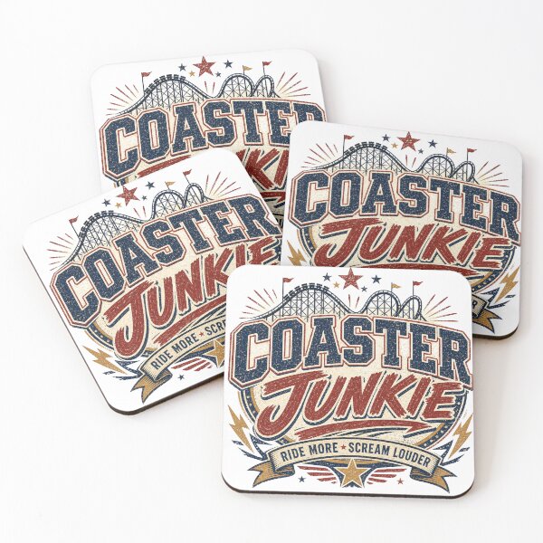 Item preview, Coaster Junkie - Ride More - Scream Louder designed and sold by NicheWearStudio.