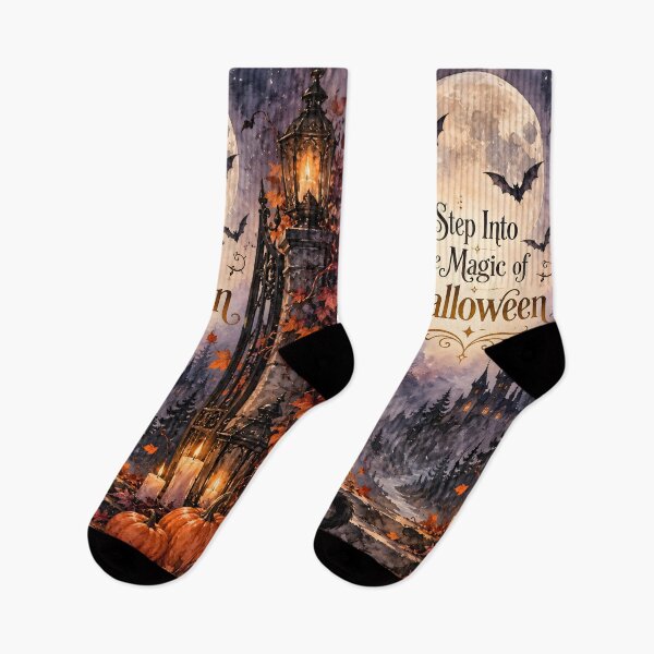 Item preview, Step Into the Magic of Halloween – Gothic Moonlit Cat & Castle designed and sold by blankTeeShirt.