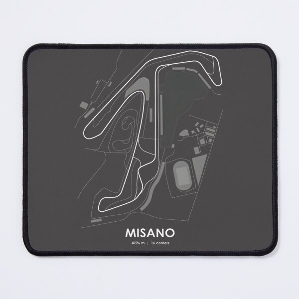 Item preview, Misano Italy Race Track Map Design in White - Motorsport Circuit Illustration designed and sold by PORTALSTAR.