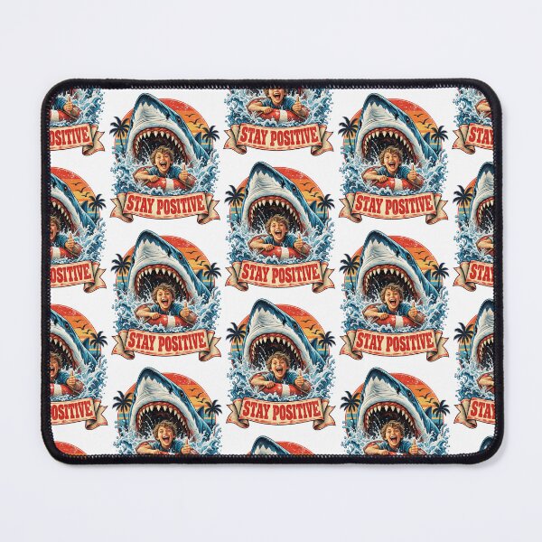 Item preview, Stay Positive Funny Shark Attack Retro Summer Humor Design designed and sold by Morbiusshop.
