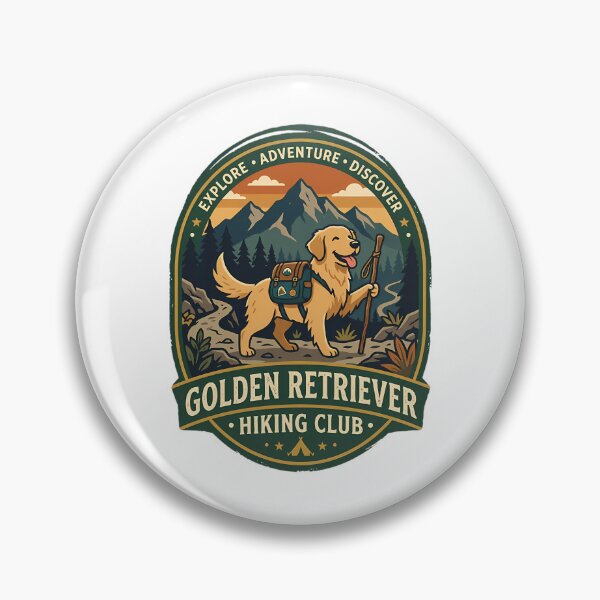 Item preview, Golden Retriever Hiking Club Mountain Explorer Dog designed and sold by PerditaLu.