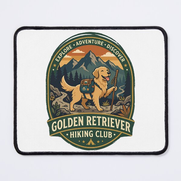 Item preview, Golden Retriever Hiking Club Mountain Explorer Dog designed and sold by PerditaLu.