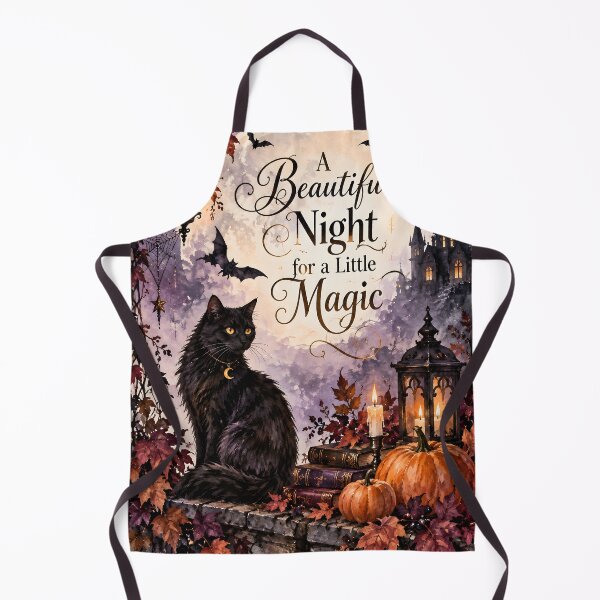 Item preview, A Beautiful Night for a Little Magic – Gothic Halloween Black Cat designed and sold by blankTeeShirt.