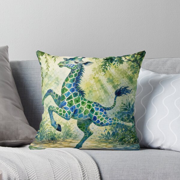 Item preview, Dancing Giraffe Watercolor – Joyful Giraffe Jungle Art, Colorful Tropical Animal Illustration designed and sold by Jandedan.