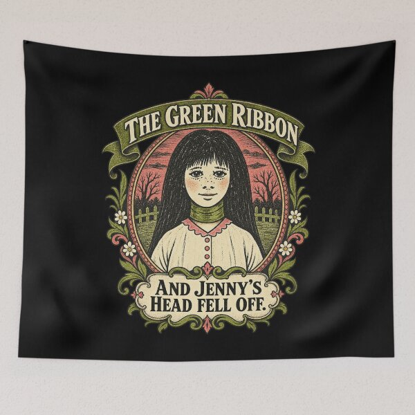 Aperçu de l'œuvre Le Ruban Vert Jenny, un conte folklorique d'horreur rétro effrayant créée et vendue par Morbiusshop.