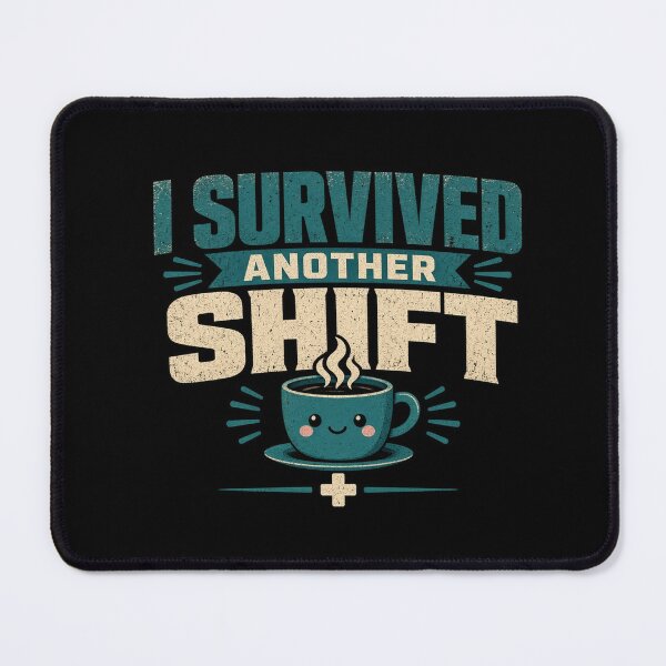 Item preview, I Survived Another Shift Nurse Coffee Humor Tee designed and sold by GSideArtStore.