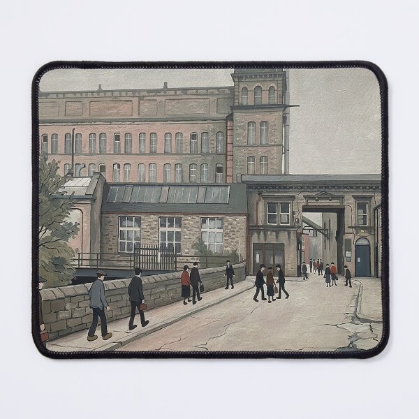 Item preview, Asquith Bottom Mills, Sowerby Bridge in Lowry Style designed and sold by ArtworkNorth.