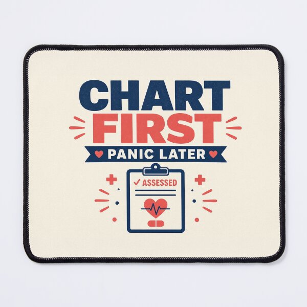 Item preview, Chart First Panic Later Nurse Clipboard Humor Tee designed and sold by GSideArtStore.