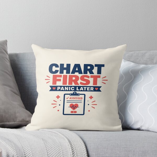 Item preview, Chart First Panic Later Nurse Clipboard Humor Tee designed and sold by GSideArtStore.