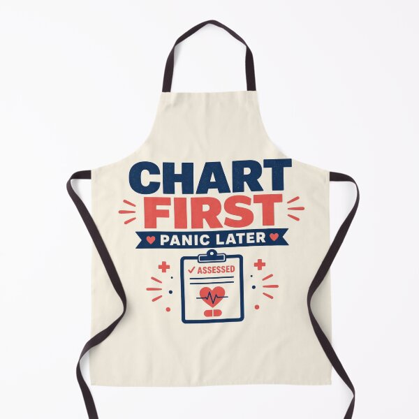 Item preview, Chart First Panic Later Nurse Clipboard Humor Tee designed and sold by GSideArtStore.