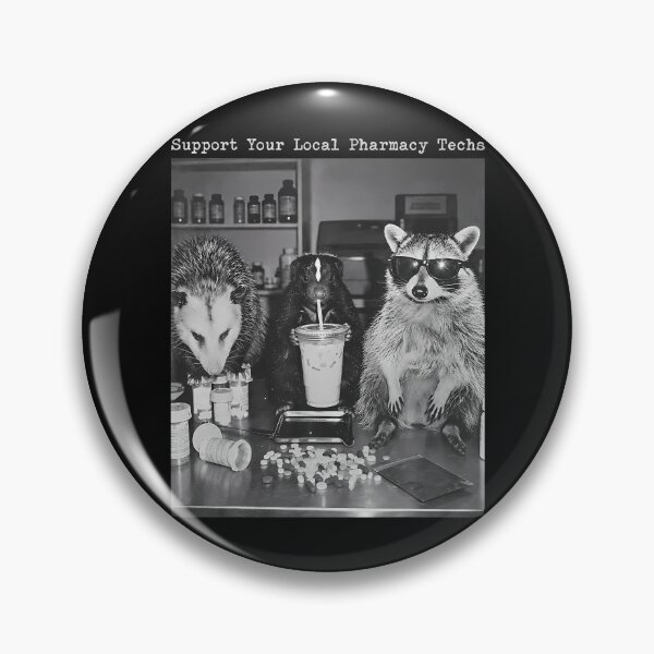 Item preview, Support Your Local Pharmacy Techs Raccoon Possum Pharmacist designed and sold by Chromatic-Cubes.
