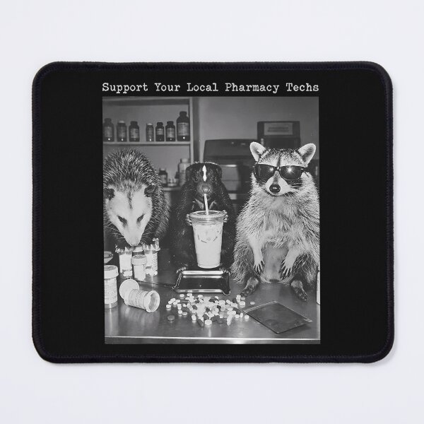 Item preview, Support Your Local Pharmacy Techs Raccoon Possum Pharmacist designed and sold by Chromatic-Cubes.