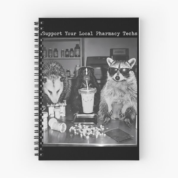 Item preview, Support Your Local Pharmacy Techs Raccoon Possum Pharmacist designed and sold by Chromatic-Cubes.