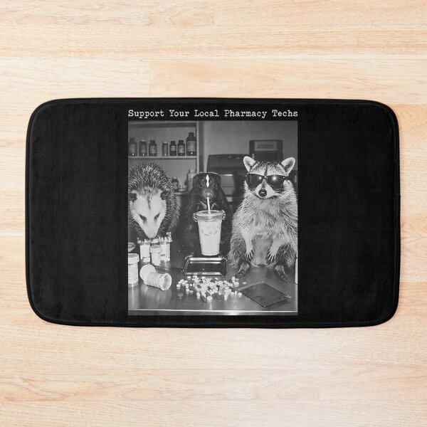 Item preview, Support Your Local Pharmacy Techs Raccoon Possum Pharmacist designed and sold by Chromatic-Cubes.