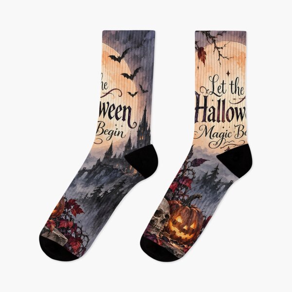 Item preview, Let the Halloween Magic Begin – Gothic Raven & Moon Watercolor designed and sold by blankTeeShirt.