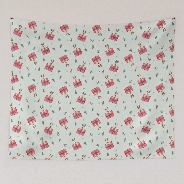 Item preview, Cute Watercolor Dog in Christmas Present Box Pattern designed and sold by svitlaarty.