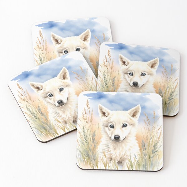Item preview, Cute Watercolor Arctic Fox in Meadow Grass designed and sold by Hackl20.