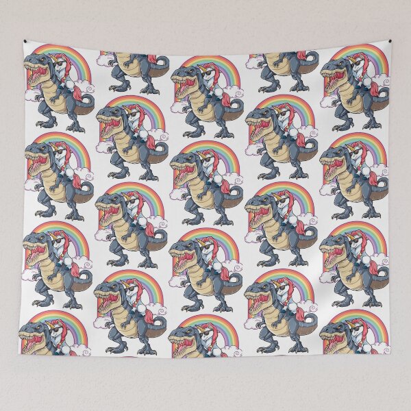 Item preview, Unicorn Riding Dinosaur T Shirt T-Rex Funny Unicorns Party Rainbow Squad Gifts For Kids Boys Girls designed and sold by StackItHighf.
