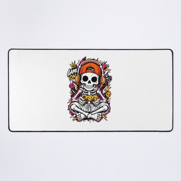 Item preview, Skeleton Gamer with Headphones and Controller designed and sold by Dmo3HarkoArt.