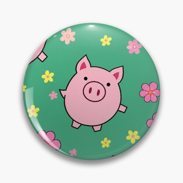 Item preview, Cute Pink Pig Floral Pattern designed and sold by MoodPopz Studio.