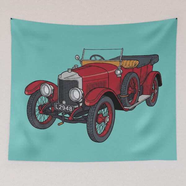 Item preview, The Edwardian Road-Burner: 1910 Vauxhall Prince Henry Car Art Print designed and sold by FreiherrPK.