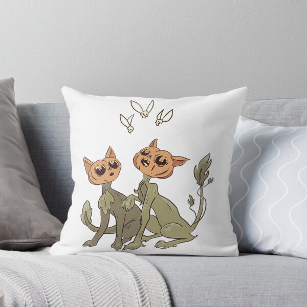 Item preview, Pumpkin Cats Chasing Skullflies designed and sold by LadyMoldavites.
