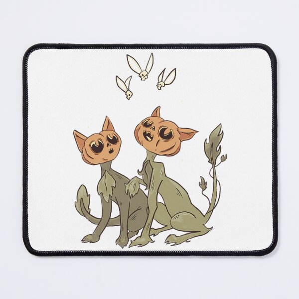 Item preview, Pumpkin Cats Chasing Skullflies designed and sold by LadyMoldavites.