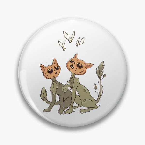 Item preview, Pumpkin Cats Chasing Skullflies designed and sold by LadyMoldavites.