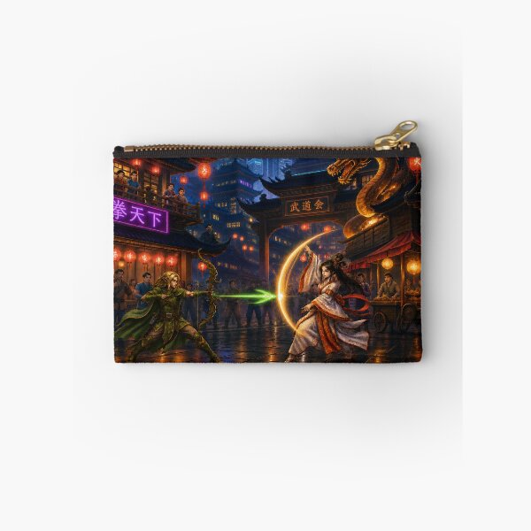Item preview, Elven Archer vs Wuxia Priestess | Dragon Temple | Faux Retro Fighting Game Screenshot | Pixel Art designed and sold by GRAIL-PIXXAILL.