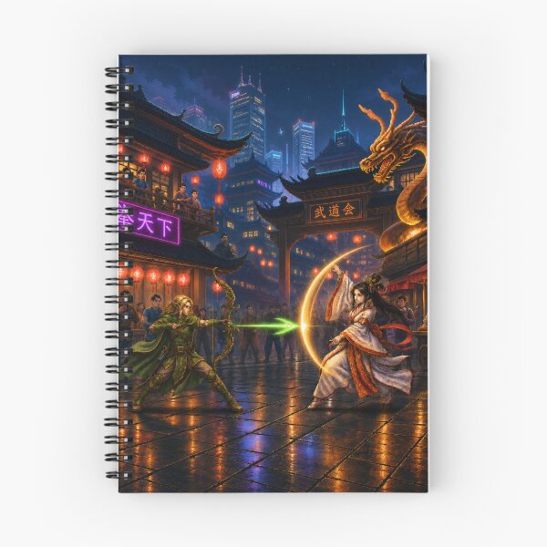 Item preview, Elven Archer vs Wuxia Priestess | Dragon Temple | Faux Retro Fighting Game Screenshot | Pixel Art designed and sold by GRAIL-PIXXAILL.
