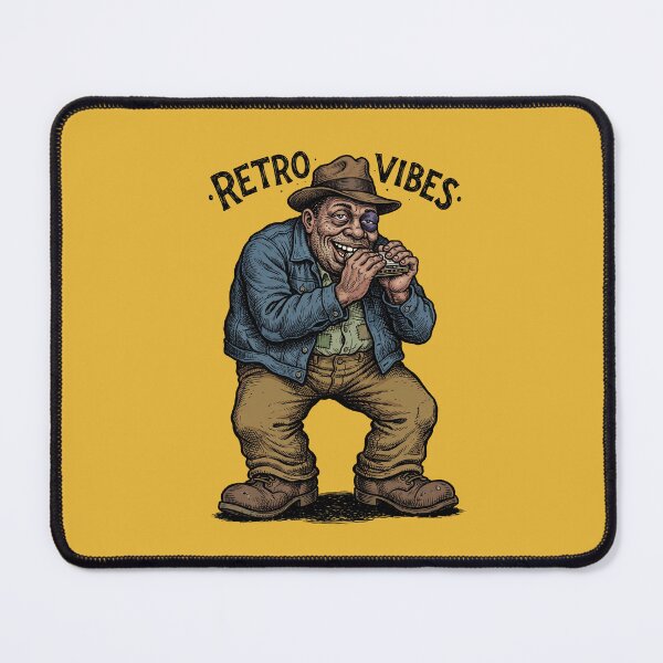 Item preview, The Midnight Blow: Retro Delta Blues Harmonica Art Print designed and sold by FreiherrPK.