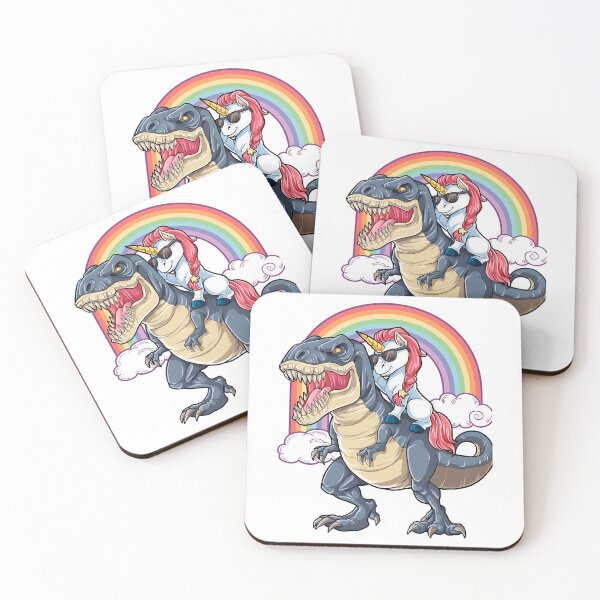 Item preview, Unicorn Riding Dinosaur T Shirt T-Rex Funny Unicorns Party Rainbow Squad Gifts For Kids Boys Girls designed and sold by SVGtothemoon.