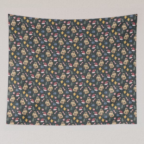 Item preview, Cute Watercolor Rottweiler Christmas Dark Charcoal Pattern designed and sold by svitlaarty.