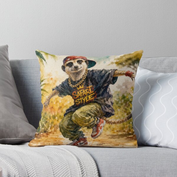 Item preview, Hip Hop Dancing Suricate Watercolor – Dynamic Meerkat Safari Art, Colorful Wildlife Illustration designed and sold by Jandedan.