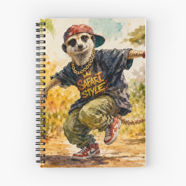 Item preview, Hip Hop Dancing Suricate Watercolor – Dynamic Meerkat Safari Art, Colorful Wildlife Illustration designed and sold by Jandedan.