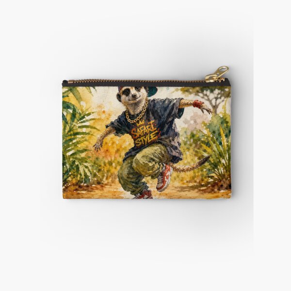 Item preview, Hip Hop Dancing Suricate Watercolor – Dynamic Meerkat Safari Art, Colorful Wildlife Illustration designed and sold by Jandedan.