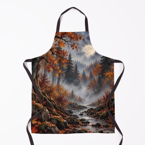 Item preview, Autumn Moonlit Forest – Misty Woodland River Landscape designed and sold by blankTeeShirt.
