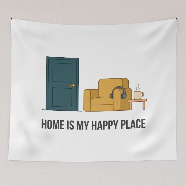 Item preview, Cozy Home Happy Place Sofa Scene designed and sold by Flamocha.