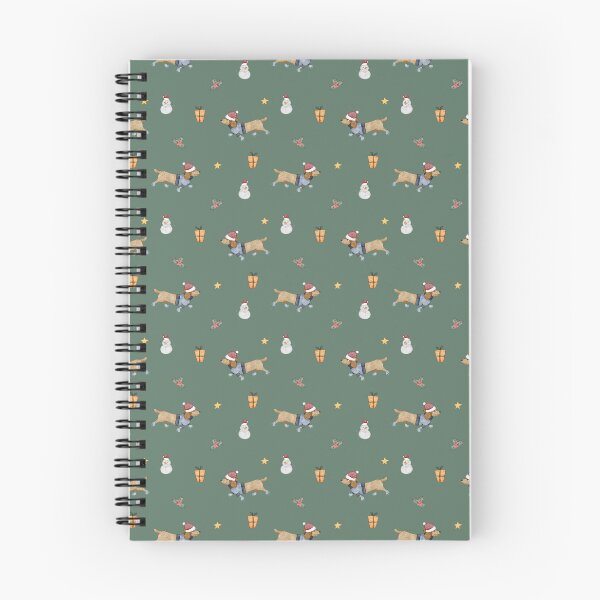 Item preview, Cute Watercolor Dachshund Winter Dark Sage Green Pattern designed and sold by svitlaarty.