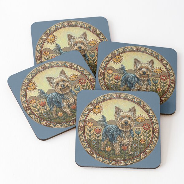 Item preview, The Mill-Town Ratter: Naive Folk Art Yorkie Print designed and sold by FreiherrPK.