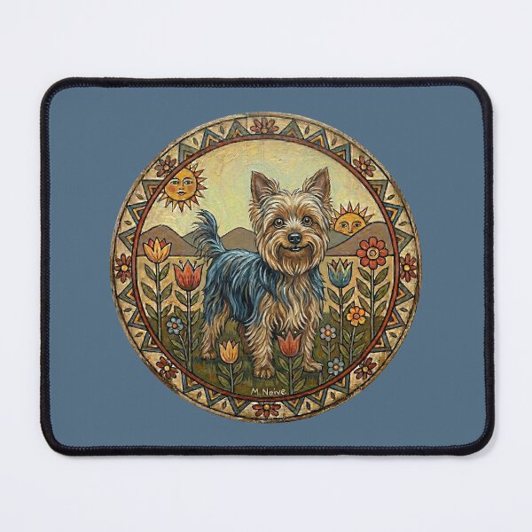Item preview, The Mill-Town Ratter: Naive Folk Art Yorkie Print designed and sold by FreiherrPK.