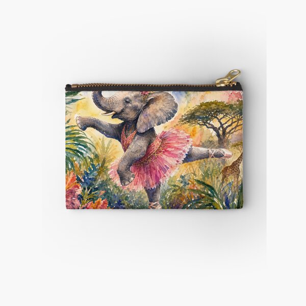 Item preview, Ballet Dancing Elephant Watercolor – Graceful Elephant Safari Art, Colorful Wildlife Illustration designed and sold by Jandedan.